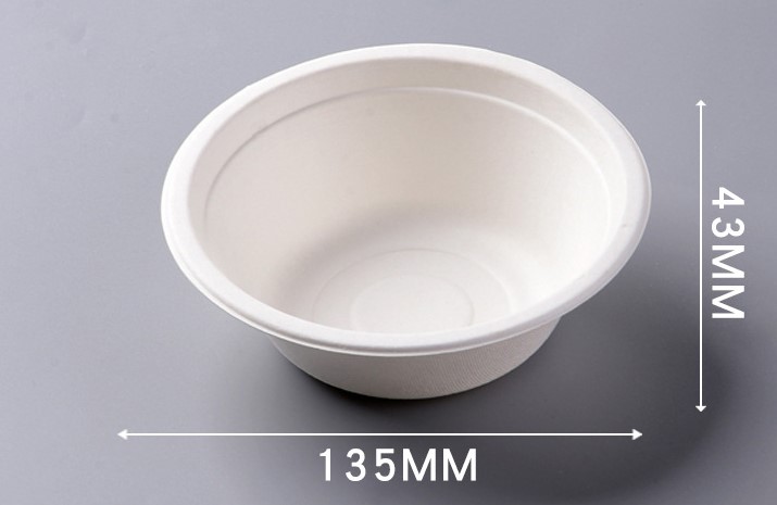 Bols ronds pulpe de canne bagasse 350ml avec couvercle – Image 3