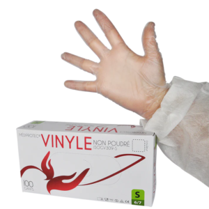 Gants Vinyle transparent non -poudré (100 pcs)