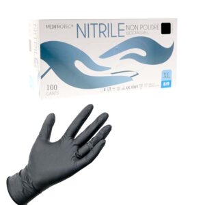 Gants Nitrile noir non -poudré (100 pcs)