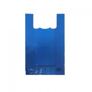 Sac bretelle bleu réutilisable 27*14*48cm 50 µ en PEBD (500pcs )