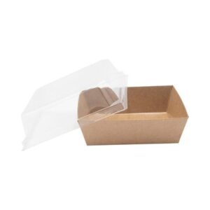 Boite kraft carrée avec couvercle pour salade / rentrée / dessert